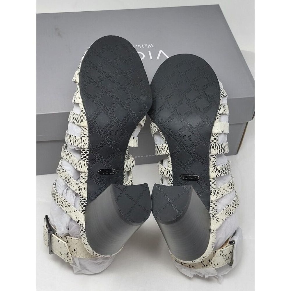Vionic Perk Sami snake white black Leather Ankle Strap Sandals Heels size 7.5 - Picture 6 of 6